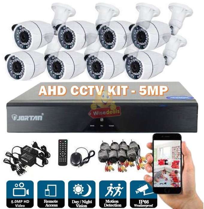 AHD 5MP CCTV Surveillance 8 Channel CCTV Camera Kit Waterproof with WIFI and 3G Viewing