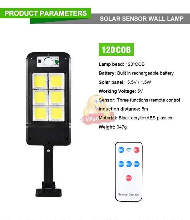 Super Bright 100 LED Solar Sensor Wall Light with 3 Setting Modes