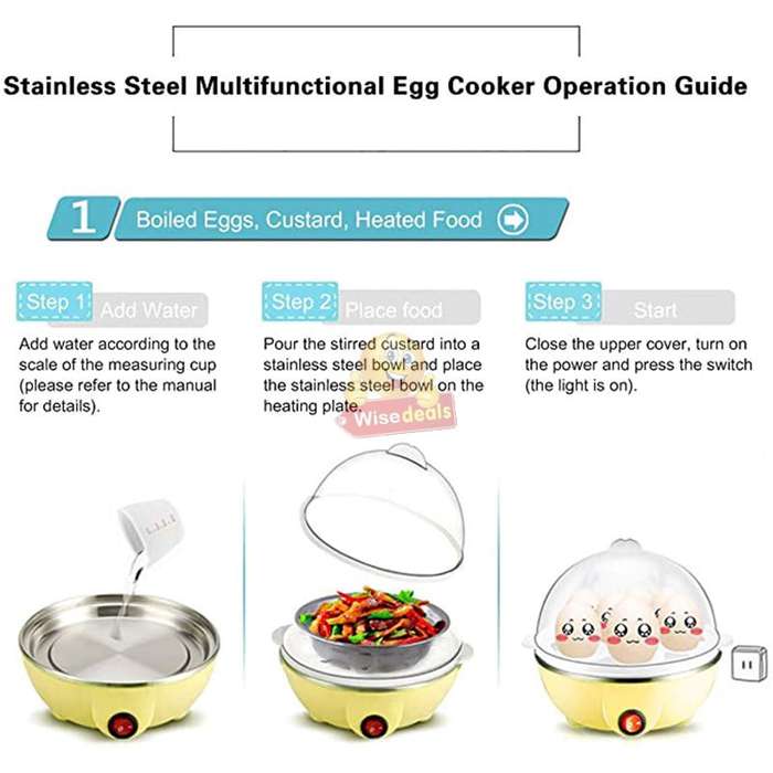 Electric Steamer - Boil eggs, Cook or Warm Food in Minutes, Easy and Safe