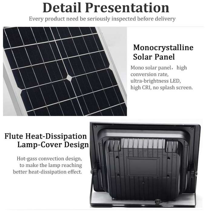 100W Solar Flood Light Wireless Remote Control