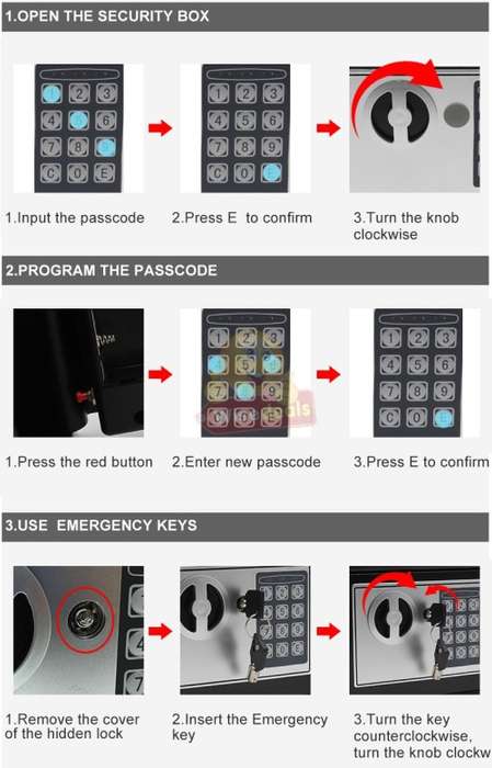 Digital locking Safe with Keys - Durable and Strong Stainless Steel