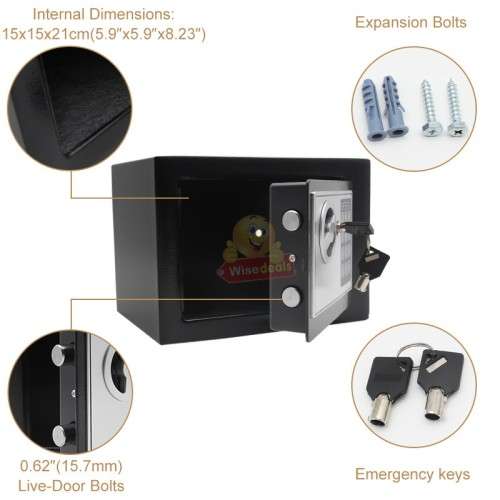 Digital locking Safe with Keys - Durable and Strong Stainless Steel