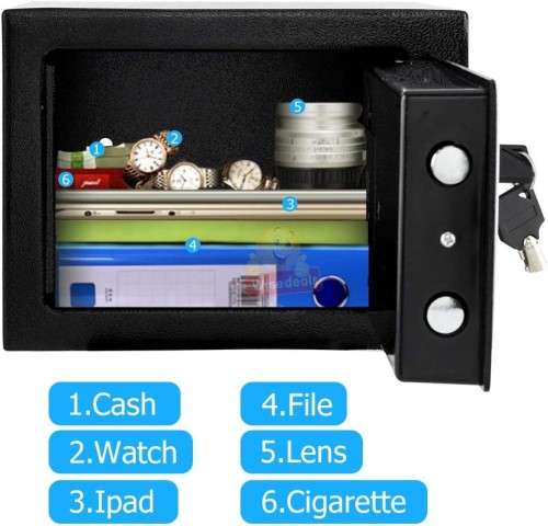 Digital locking Safe with Keys - Durable and Strong Stainless Steel