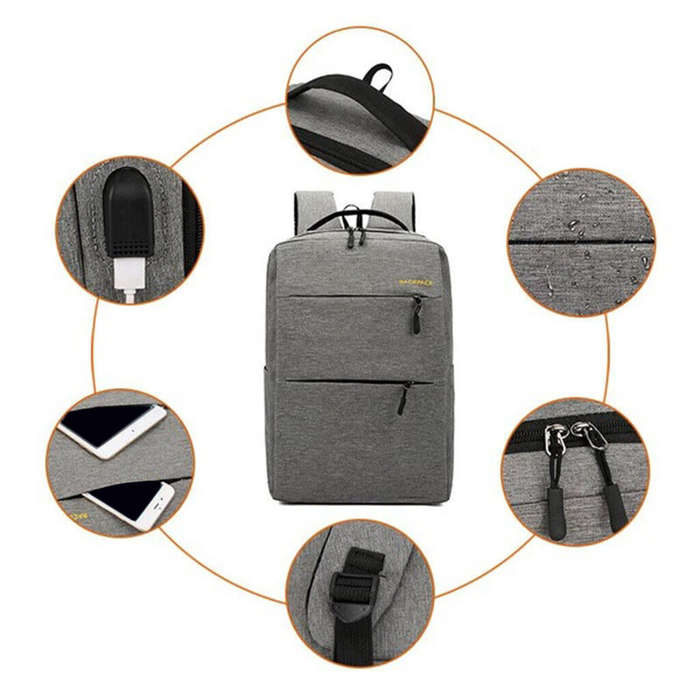 3 Piece Backpack Set, Large Backpack with USB Port and Cable to Charge Devices