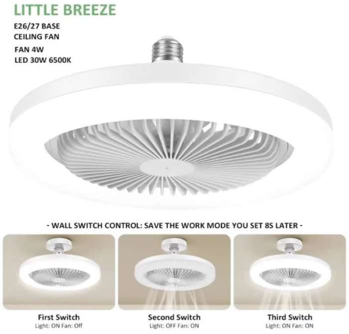 2 in 1 - 30W Aromatherapy LED Light with Build-in Fan with 3 Speed Settings and Remote