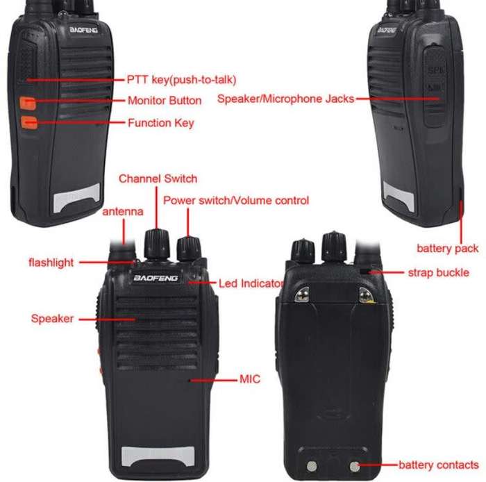 2 X Handheld Hand Radio Set with 16 Channels and lots of Accessories
