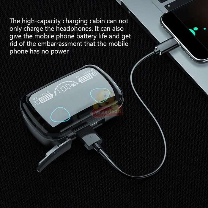 M10 TWS Bluetooth Earbuds with LED Digital Power Display and Power Bank - START R1 ONLY
