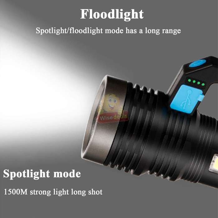 Waterproof Portable Rechargeable LED & COB Flashlight