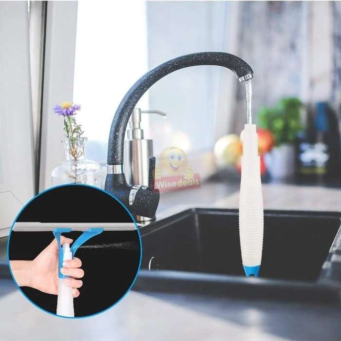 Car Window Scraper with attached Sprayer - Effortlessly Clean Mirrors, Screens, and Bathroom Surface