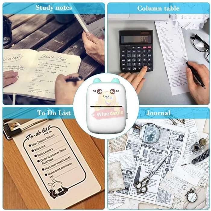 Bluetooth Thermal Printer APP for Android and Ios, Built-in Rechargeable Battery