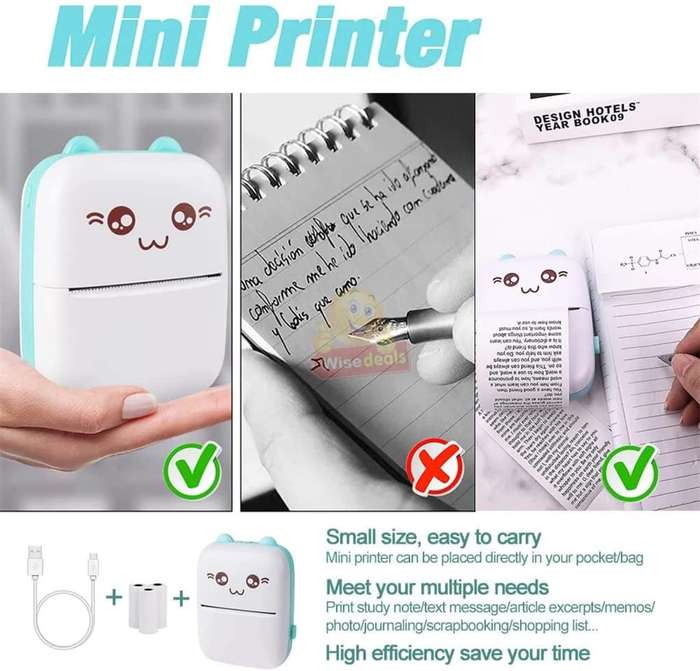 Bluetooth Thermal Printer APP for Android and Ios, Built-in Rechargeable Battery