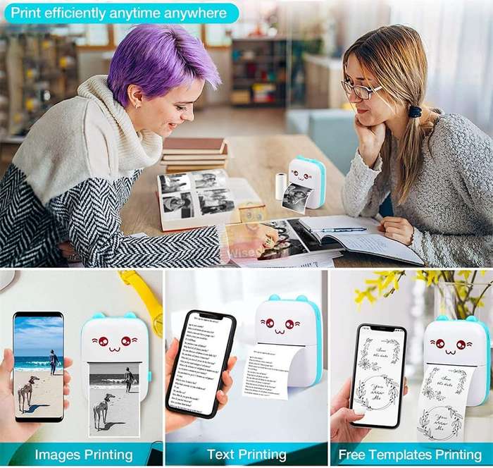 Bluetooth Thermal Printer APP for Android and Ios, Built-in Rechargeable Battery