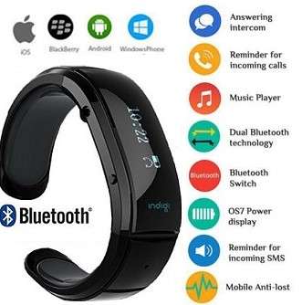 Bluetooth Smartwatch Bracelet for Samsung and iPhone IOS with Pedometer - Black