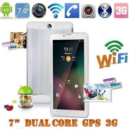 7" 3G Android Tablet Smartphone, Dual SIM Cards, Dual Cameras, GPS, Wi-Fi, Bluetooth - Silver