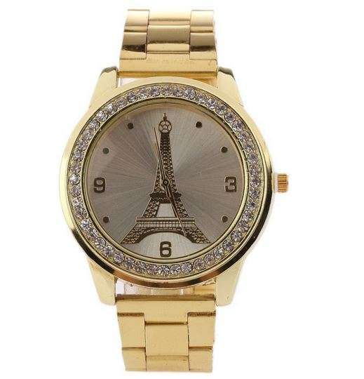 Elegant Paris Rosegold Eiffel Tower Ladies Wrist Watch With Austrian Crystals