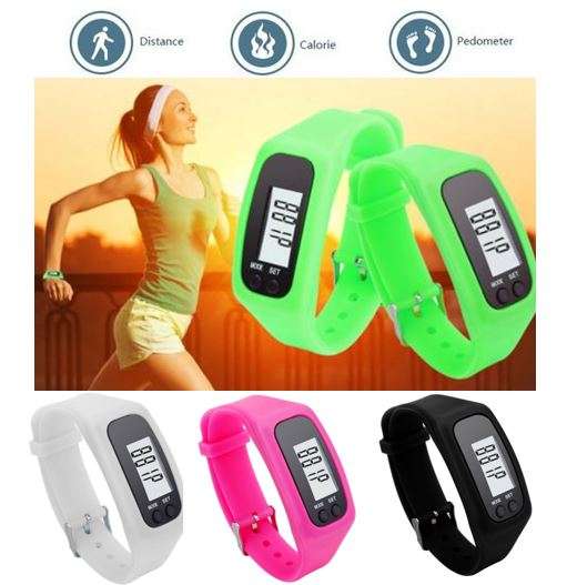 Splendid Casual LCD Pedometer Wrist Watches, Calories, Distance, Time in BLACK, WHITE, PINK & GREEN