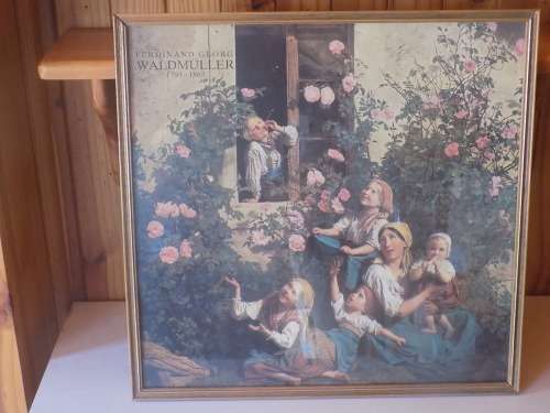 Gorgeous & Vibrant Ferdinand G Waldmuller Reproduction Print in Frame & Glass