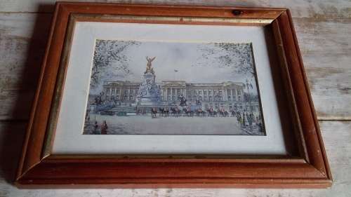 Small Vintage Royal Guard Print in Wood frame with Glass