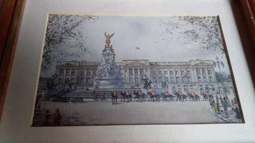 Small Vintage Royal Guard Print in Wood frame with Glass