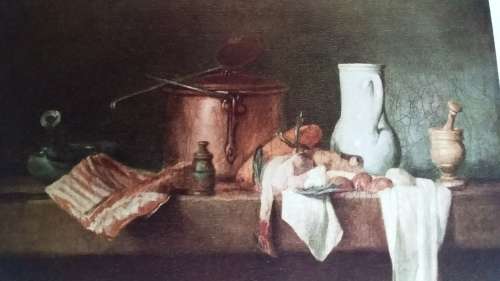 Kitchen Still Life - Jean Chardin (1699 - 1779) Plate