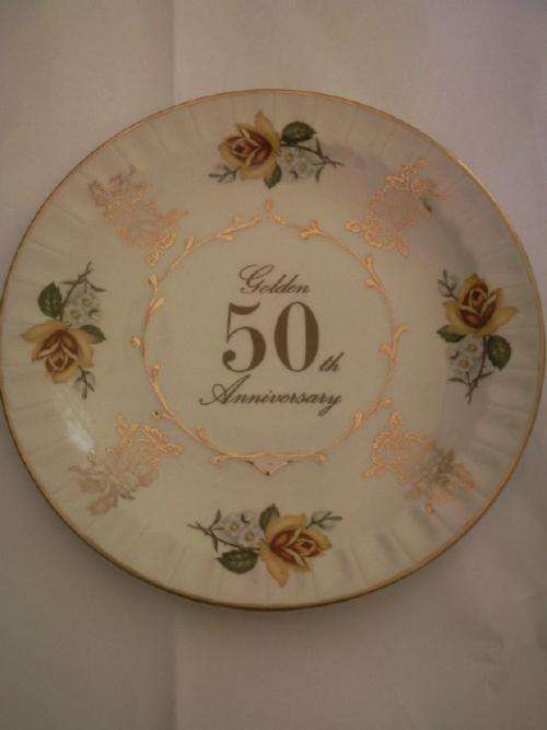Golden 50th Anniversary Plate - Avon by Wood & Sons England 20cm
