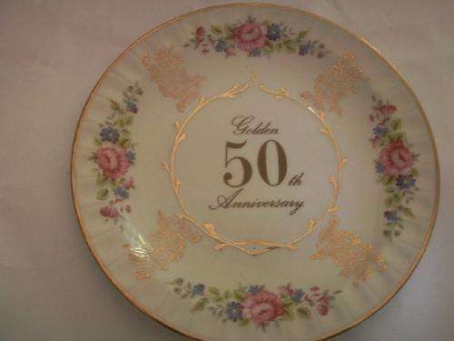 Golden 50th Anniversary Plate - Avon by Wood & Sons England 20cm # 2