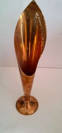 Superb Rising Leaf Copper Ware Vase