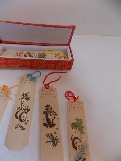 Box full Panda Design Oriental Reed Type Book Marks