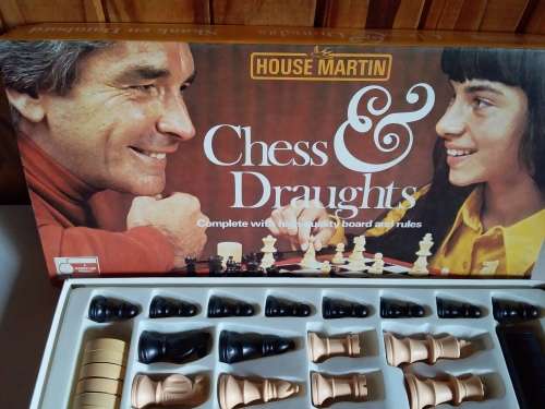 Vintage Chess and Draughts Game