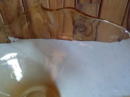 Large Amber Oyster Glass Bowl