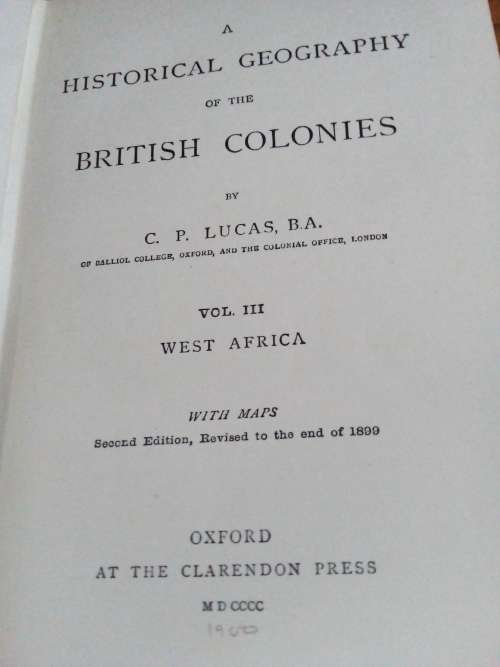 1900? Historical Geography of the British Colonies