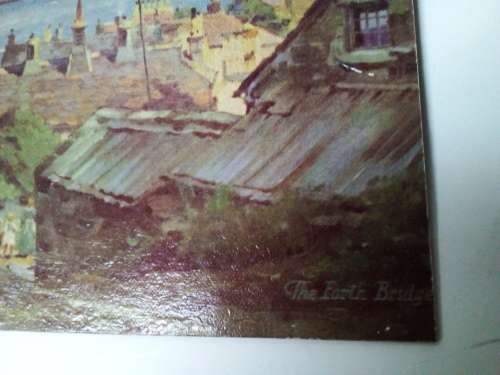 Old Print on Board of The Forth Bridge