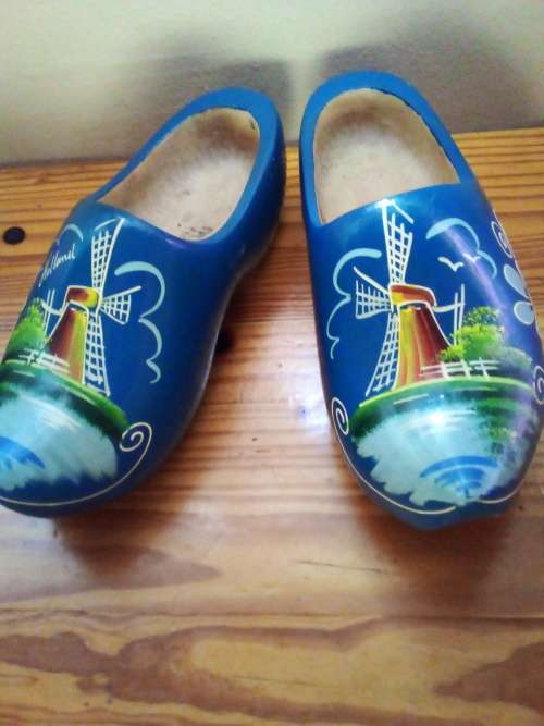 Pair of Large Wooden Dutch Clogs