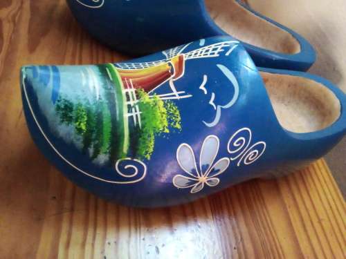 Pair of Large Wooden Dutch Clogs