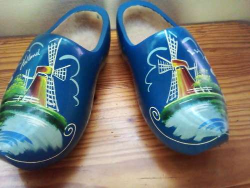 Pair of Large Wooden Dutch Clogs