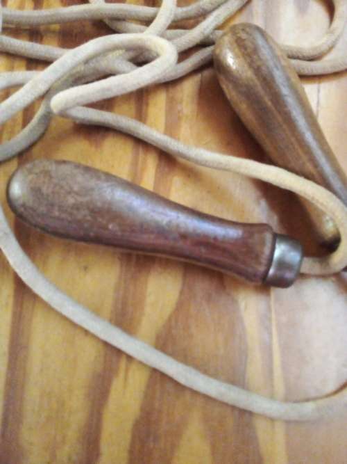 Vintage Wood, Metal Skipping Rope