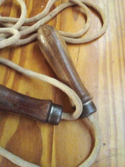 Vintage Wood, Metal Skipping Rope