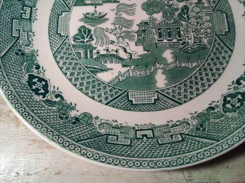 Vintage Victoria `Willow` Green Plate