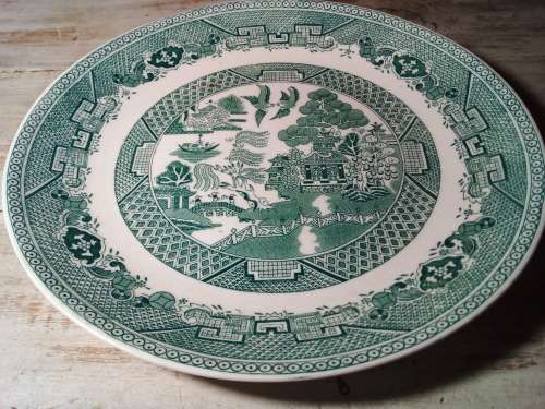 Vintage Victoria `Willow` Green Plate