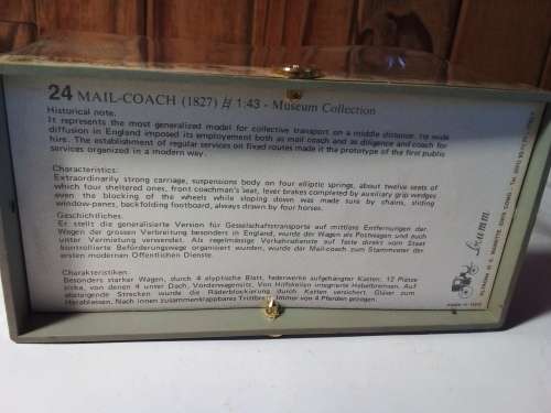 Brumm Italy Mail Coach London (1827) Model