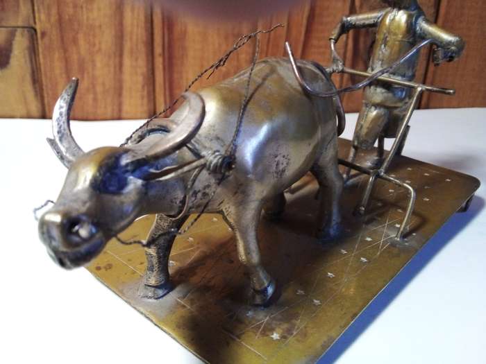 Vintage Small to Medium Size Oriental Handcrafted Metal Figurine
