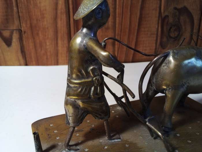 Vintage Small to Medium Size Oriental Handcrafted Metal Figurine