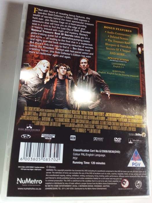 National Treasure 2 Book of Secrets DVD