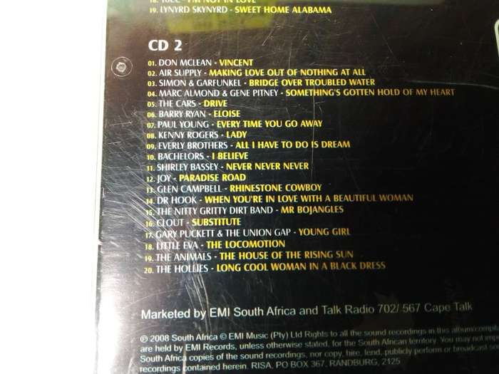Solid Gold Music CD Only Disc 2 Disc 1 Missing (SP249)