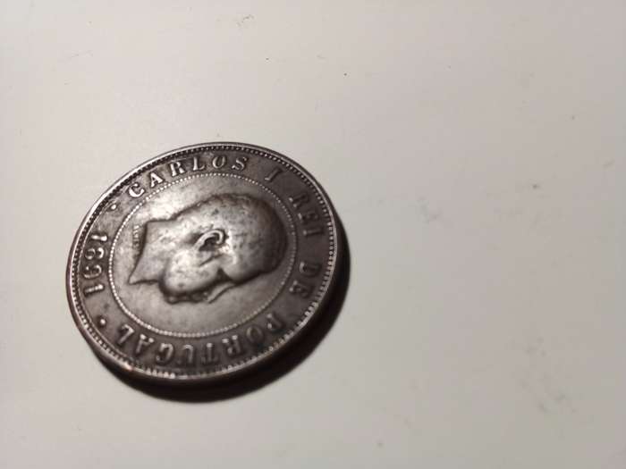 1891 Portugal 20 Reis Coin