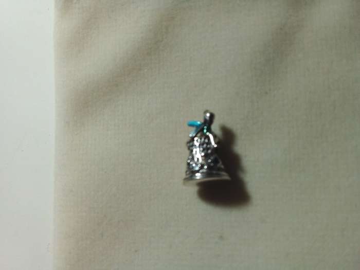9.25 Silver Fairy Sitting on Thimble Bracelet Charm