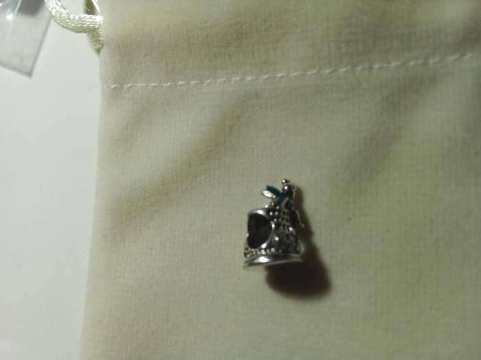 9.25 Silver Fairy Sitting on Thimble Bracelet Charm