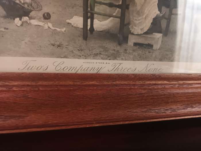 Marcus Stone Framed Litho Print `Two`s Company Three`s None