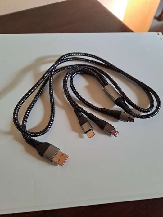 Charging Cable USB plus 3 Different Connector  Black