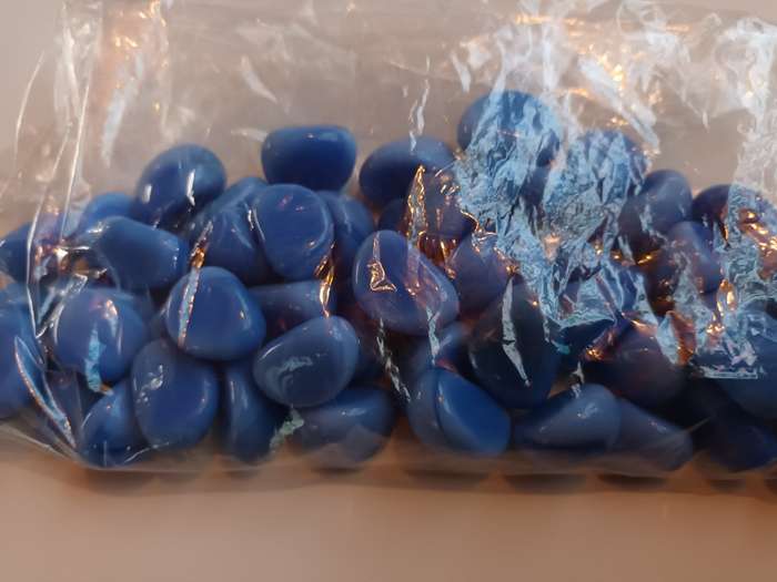 50 x Blue Glazed Stoneware Type Stones for Art & Craft Projects